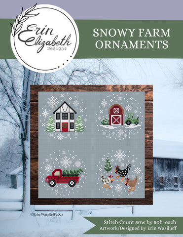 Erin Elizabeth Designs ~ Snowy Farm Ornaments